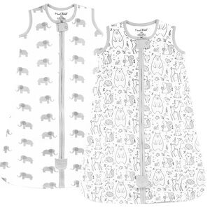 Set of Mama Cheetah Wearable Blankets Gray & White Animal Print Sleep Sacks XXL